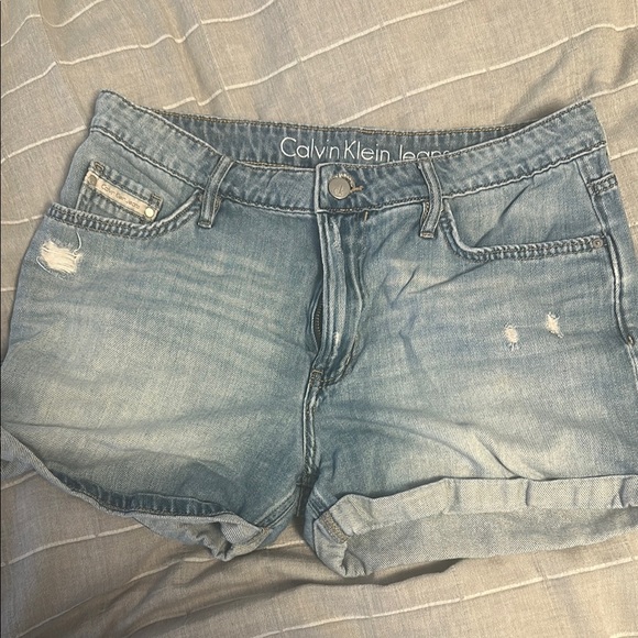 Calvin Klein Women's Blue Denim Shorts - Picture 1 of 2